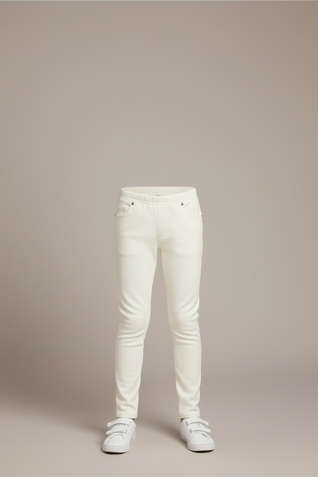 Pantalon Blanc Slim Coton Stretch Confortable Enfant - vue 3