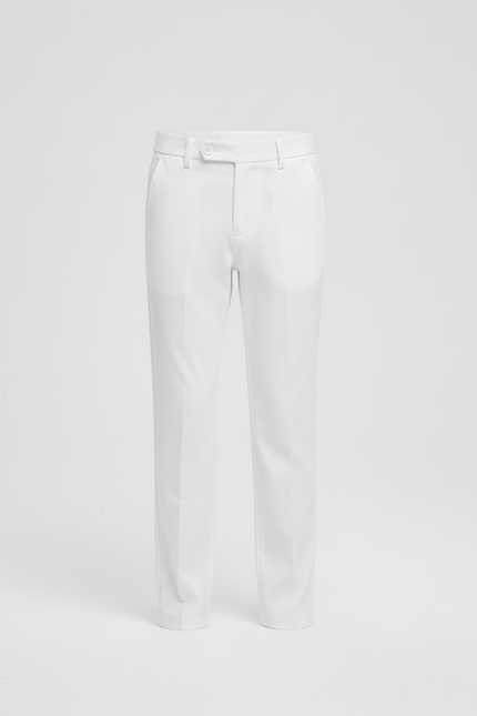 Pantalon Blanc Droit Élégant Enfant Cérémonie - Gabardine - vue 3