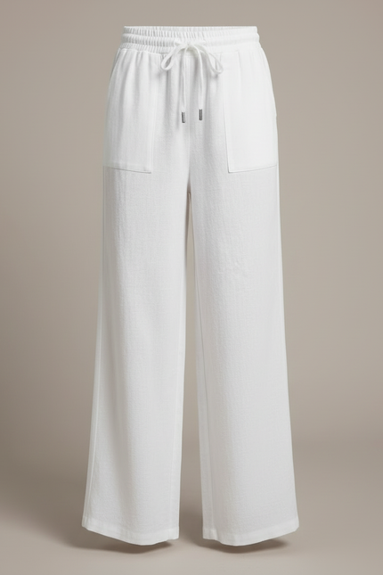 Pantalon Blanc Lin Ample Décontracté Enfant - vue 3