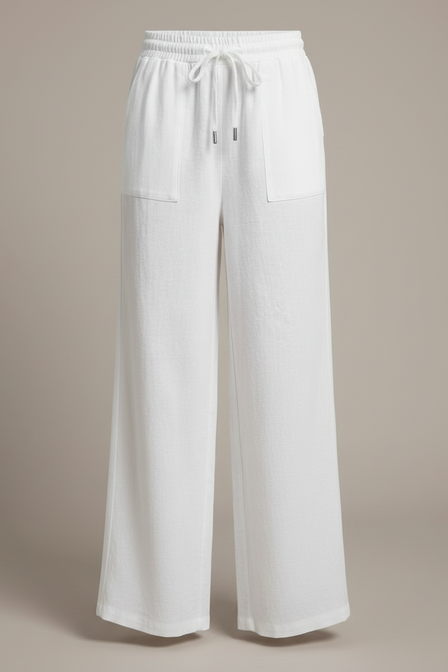 Pantalon Blanc Lin Ample Décontracté Enfant - vue 3