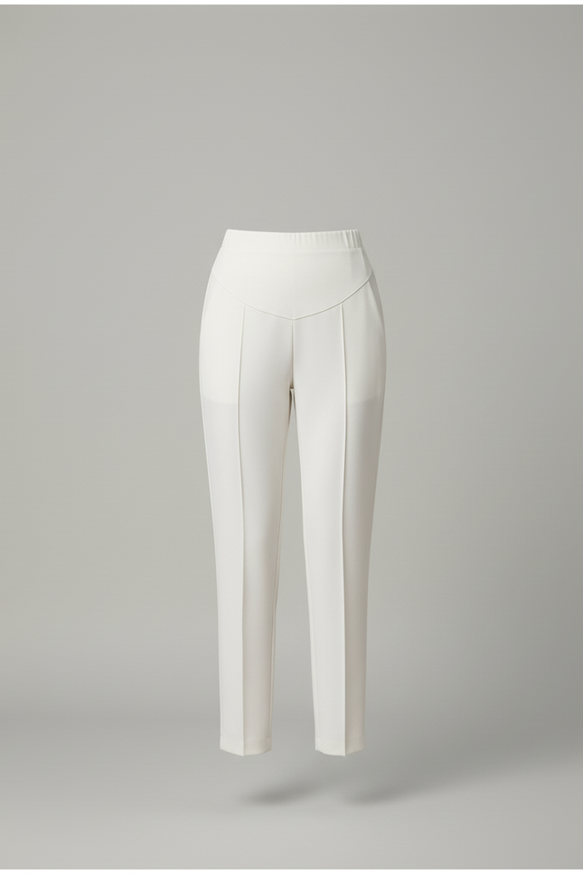 Pantalon Blanc Taille Haute Coupe Droite Femme - Gabardine - vue 3