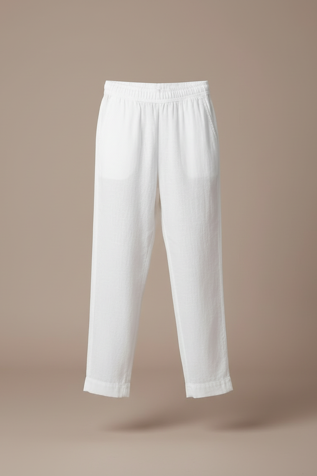 Pantalon Blanc Coton Ample Respirant Enfant - Lin - vue 3