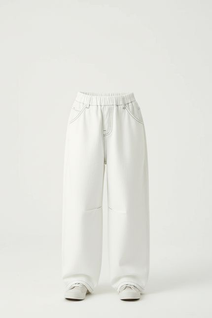 Pantalon Blanc Ample Décontracté Enfants Confort - Jean - vue 3