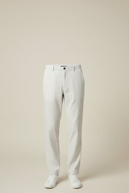 Pantalon Blanc Lin Décontracté Droit Homme Léger - vue 3