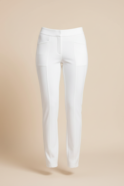 Pantalon Blanc Femme Slim Ajusté Équestre Poches - Polyester - vue 3