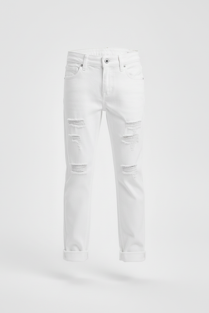 Pantalon Blanc Déchiré Denim Enfant Garçon - Jean - vue 3