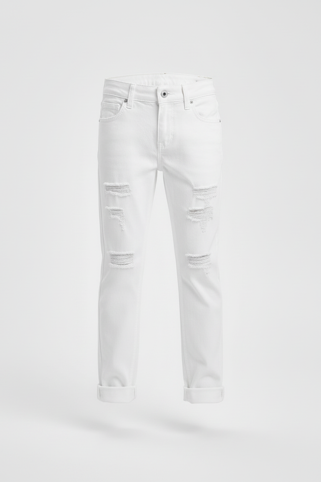 Pantalon Blanc Déchiré Denim Enfant Garçon - Jean - vue 3