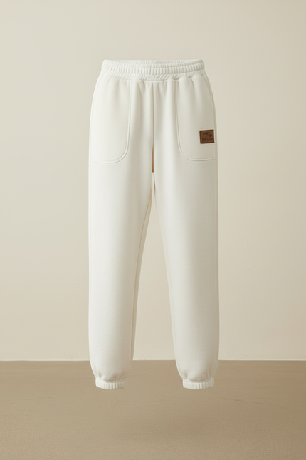 Pantalon Blanc Molletonné Confortable Décontracté Femme Chaud - vue 3