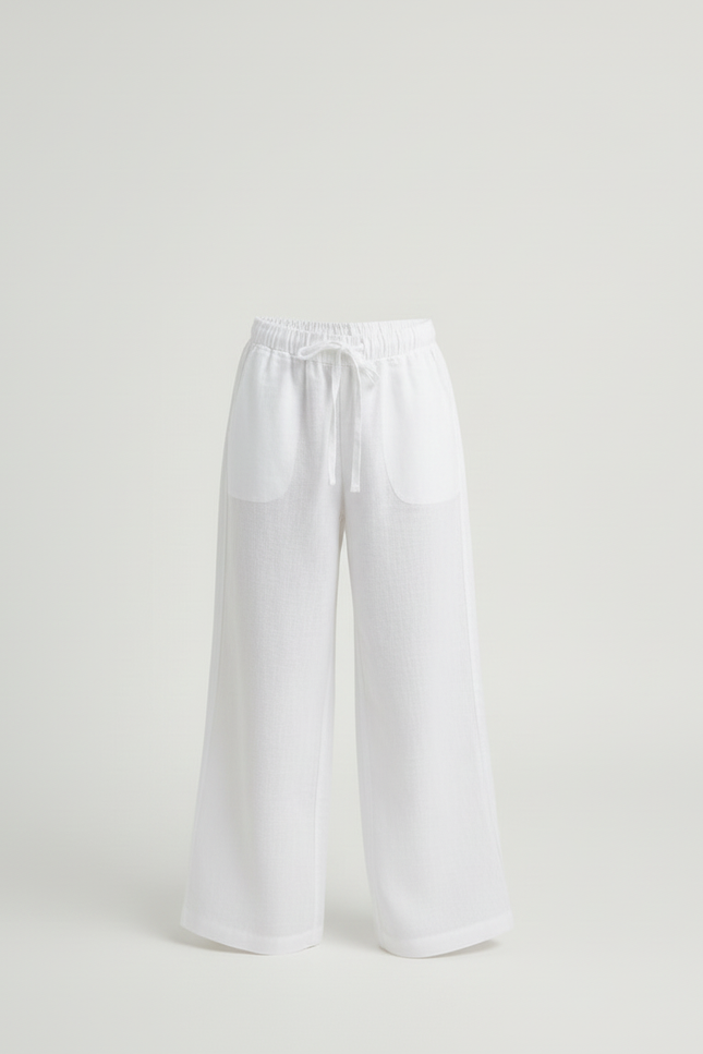 Pantalon Blanc Ample Lin Confortable Enfant - vue 3