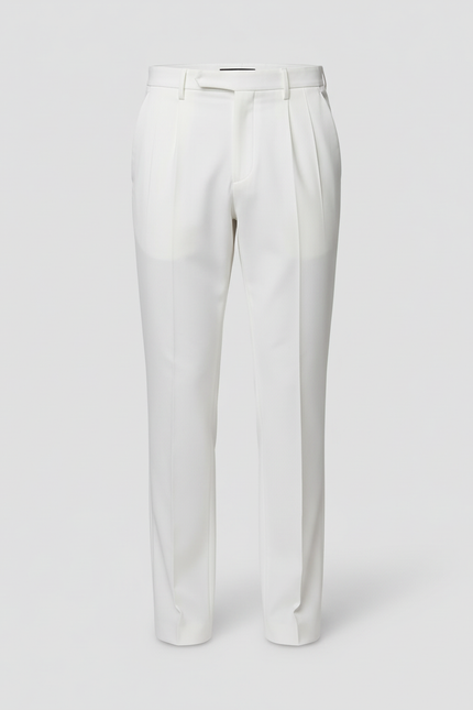 Pantalon De Tailleur Blanc - Gabardine - vue 3