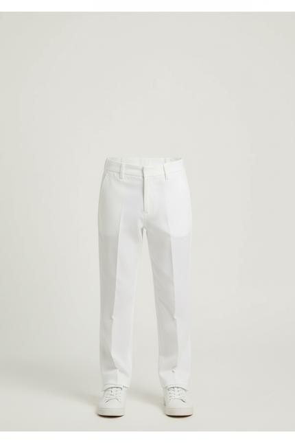 Pantalon Blanc Garçon Droit Élégant Cérémonie - Polyester - vue 3