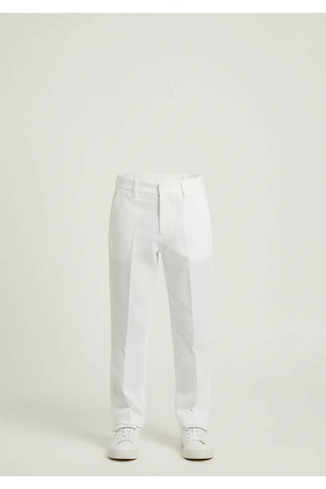 Pantalon Blanc Garçon Droit Élégant Cérémonie - Polyester - vue 3