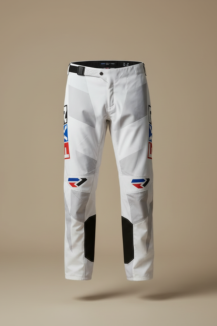Pantalon Blanc Motocross Racing Sportif Ajusté - Polyester - vue 3