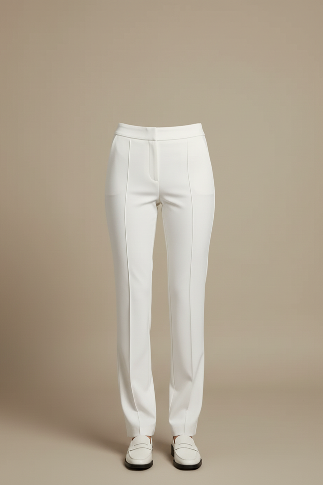 Pantalon Blanc Droit Élégant Confortable Femme - Gabardine - vue 3