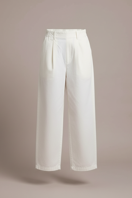 Pantalon Blanc Ample Décontracté Confortable Coton - Toile - vue 3