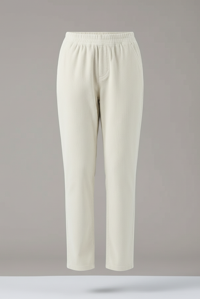 Pantalon Blanc D76b - Cordé - vue 3