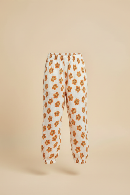 Pantalon Blanc Mousseline Imprimé Smiley Enfant Décontracté - Coton - vue 3