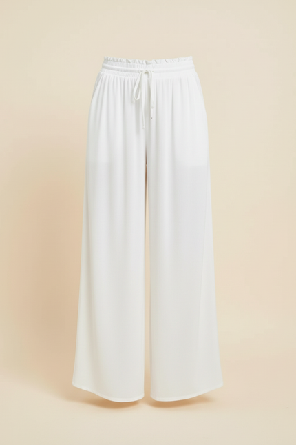 Pantalon Blanc Elastique Femme - Viscose - vue 3