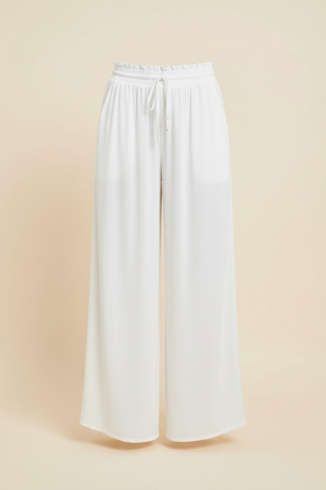 Pantalon Blanc Elastique Femme - Viscose - vue 3