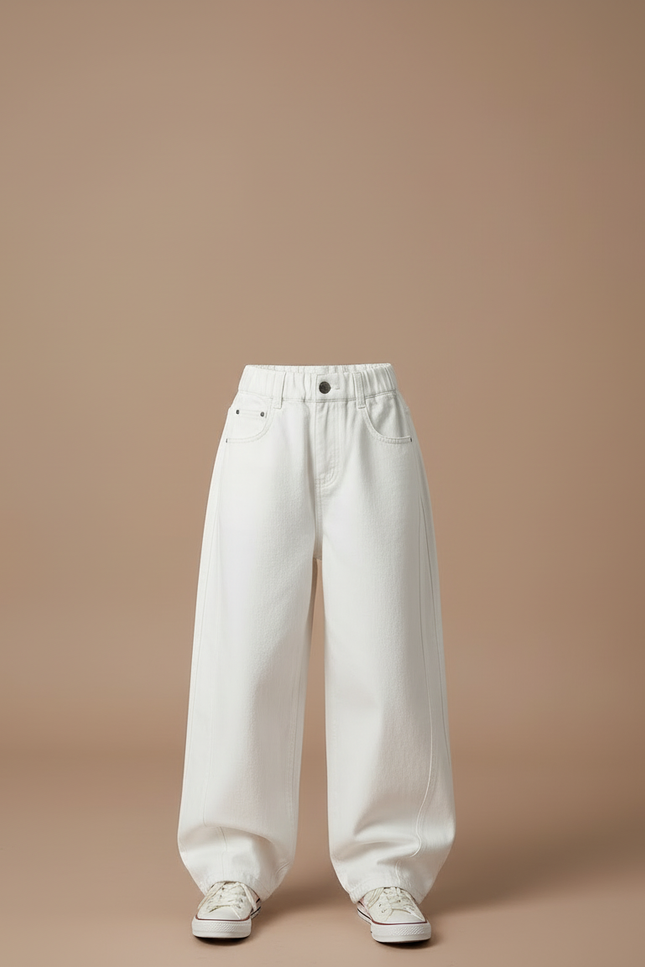 Pantalon Blanc Large Décontracté Enfant Jean - vue 3