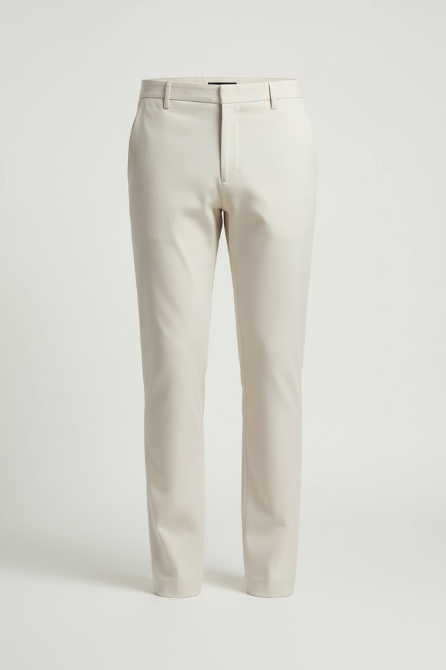 Pantalon Blanc Homme Droit Ajusté Coton Chic - Gabardine - vue 3