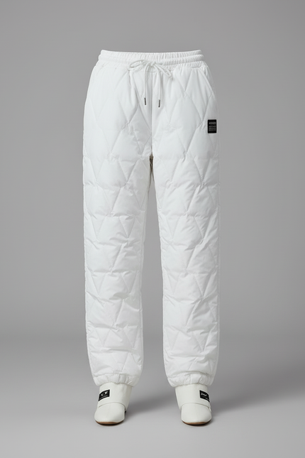 Pantalon Blanc Matelassé Ample Décontracté Hiver Chaud - Polyester - vue 3