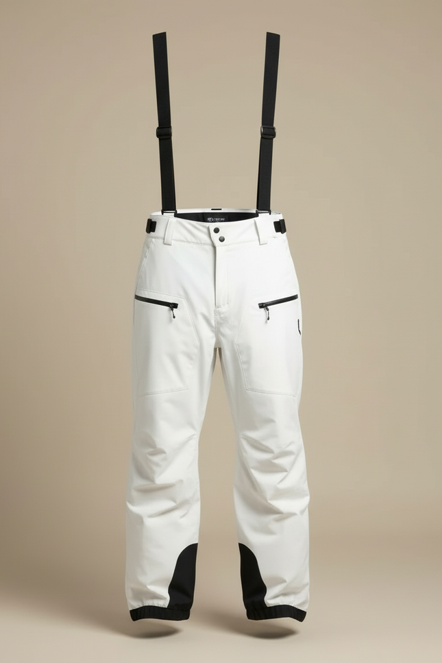 Pantalon Blanc Ski Imperméable Coupe-vent Homme Bretelles - Polyester - vue 3