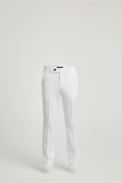 Pantalon Blanc Droit Élégant Slim Enfant Coton - Gabardine - vue 3