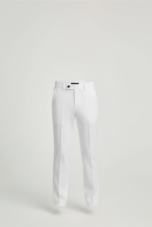 Pantalon Blanc Droit Élégant Slim Enfant Coton - Gabardine - vue 3