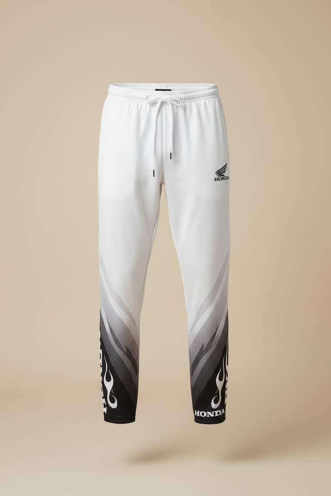 Pantalon Blanc Sportif Honda Racing Flammes Dégradées - Multicolore Polyester - vue 3