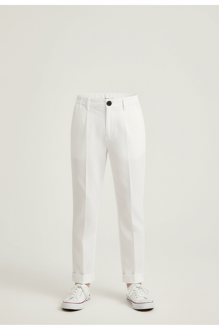 Pantalon Fuselé Blanc - Gabardine - vue 3